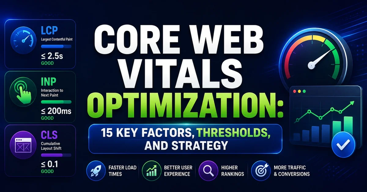 Core Web Vitals Optimization: 15 Factors, Thresholds, and Strategy (2026)