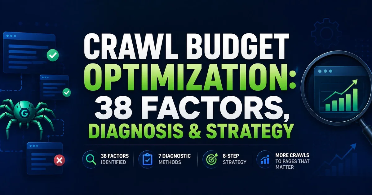 Crawl Budget Optimization: 38 Factors, Diagnosis and Strategy
