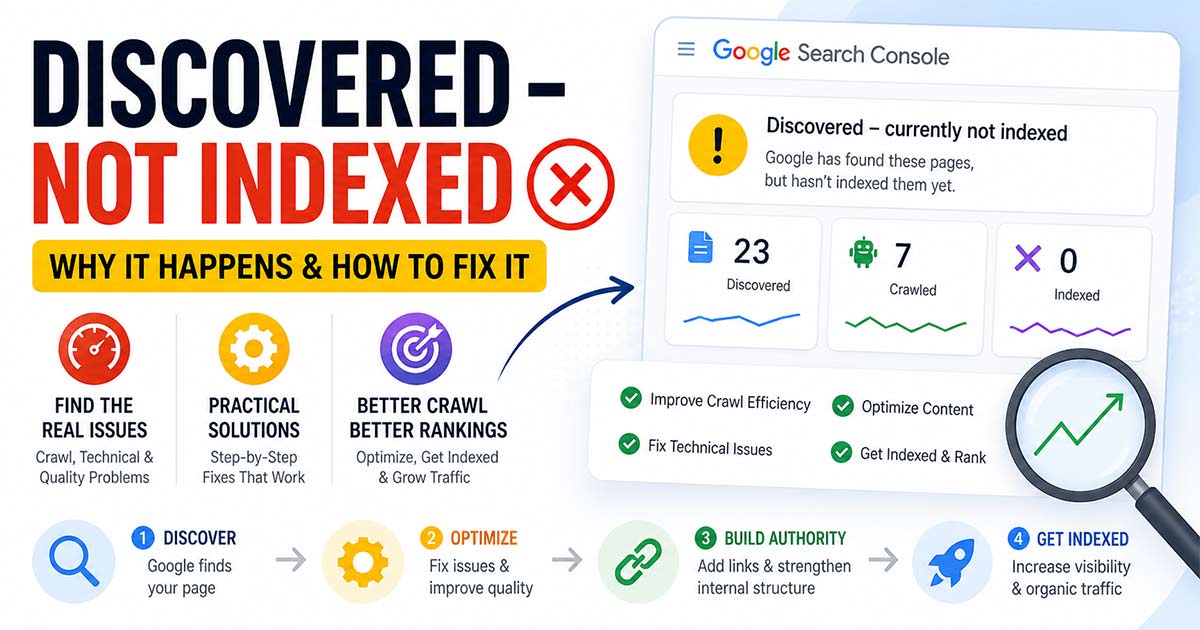 Discovered – Not Indexed: Why It Happens & How to Fix It (Step-by-Step SEO Guide)