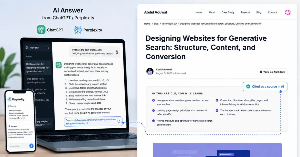 AI answer citing a website as source driving qualified traffic